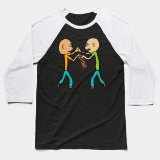 Two Bald Men Fighting Over A Comb Baseball T-Shirt